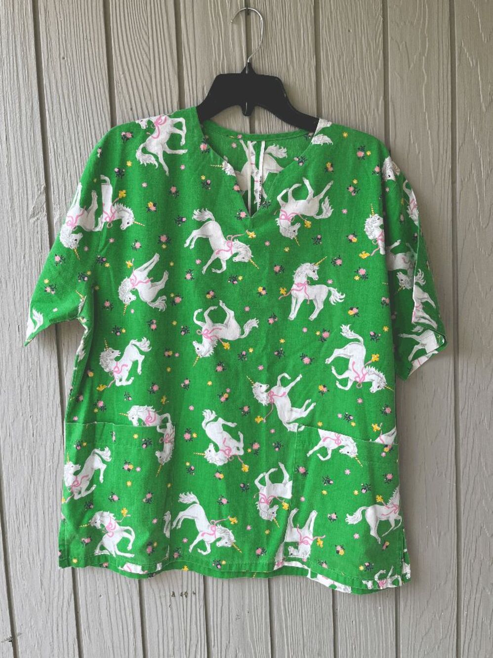 VTG Cranston Print Works Unicorn Novelty Print Top Cottagecore Homesewn